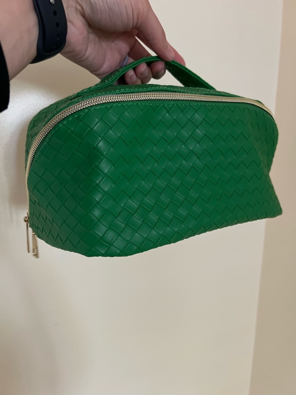 Green Woven Cosmetic Pouch - Unbranded